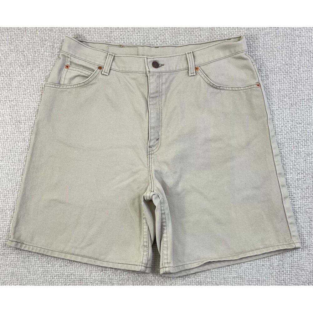Vintage Levis 950 Shorts Women’s Size 16 Relaxed Fit Beige USA Cotton